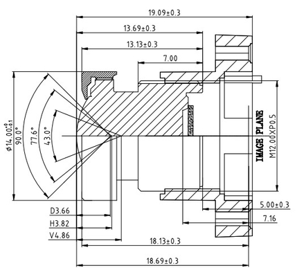 4.1mm Vehicle Camera Lenses , Intelligent Assisted Driving ADAS Camera Lens