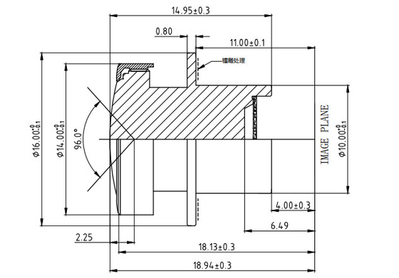 2MP/3MP DRM Lens With MAX Image Height Ø6.8 FBL/FFL 4.0 Car Wide-angle Lens，1/2.7&quot;，F/NO2.0，TTL18.94mm