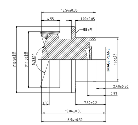 EFL2.2mm Car Digital Cabin Management System Lens ，Front end face diameter Ø14 ，2MP high-pixel