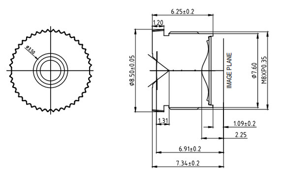 1/2.7&quot; 4.4mm Automotive Camera Lens , F2.4 Car Camera Dual Lens